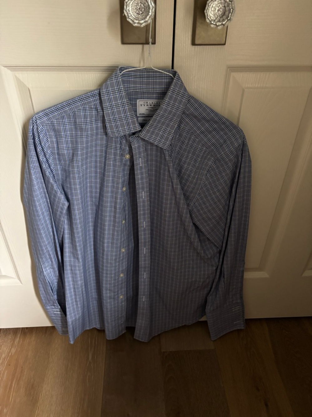 Charles Tyrwhitt Blue & White Checked Men's Dress Shirt